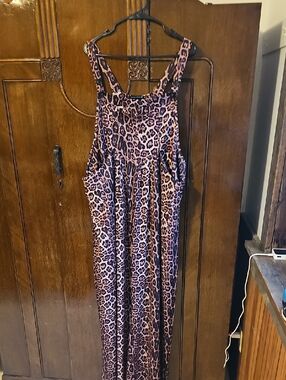 Leopard Print Loose Overalls